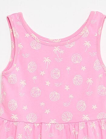 Abito in maglia leggera spalline sottili all-over in cotone