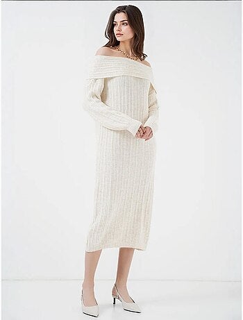 Abito in maglia oversize con spalle scoperte bdart