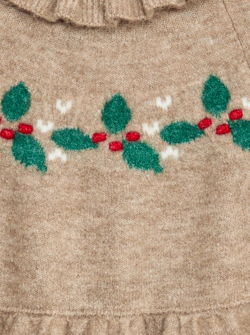 Abito in maglia spumosa 'Natale' con colletto a gorgiera - Kiabi