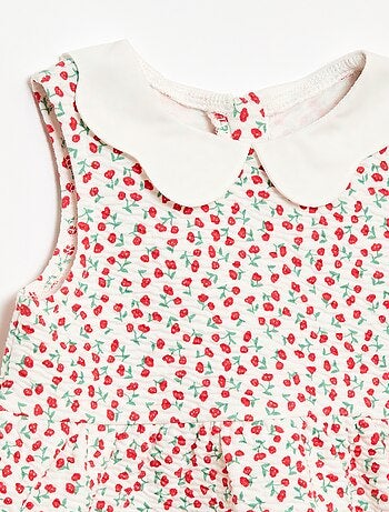 Vestito in maglia effetto stropicciato con collo in popeline