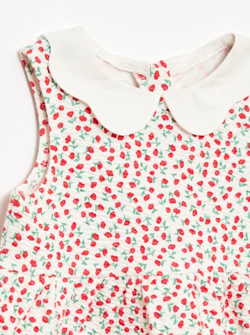 Abito in maglia stropicciata con colletto in popeline - Kiabi