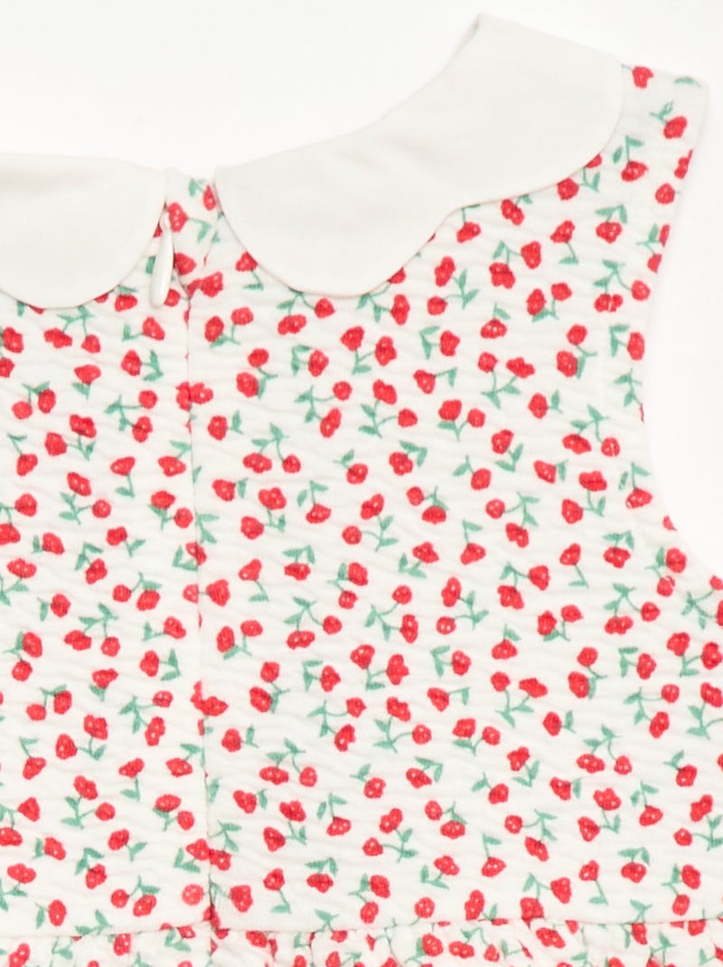 Abito in maglia stropicciata con colletto in popeline Rosso - Kiabi