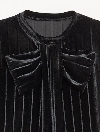 Abito in maglia velvet con fiocco grande