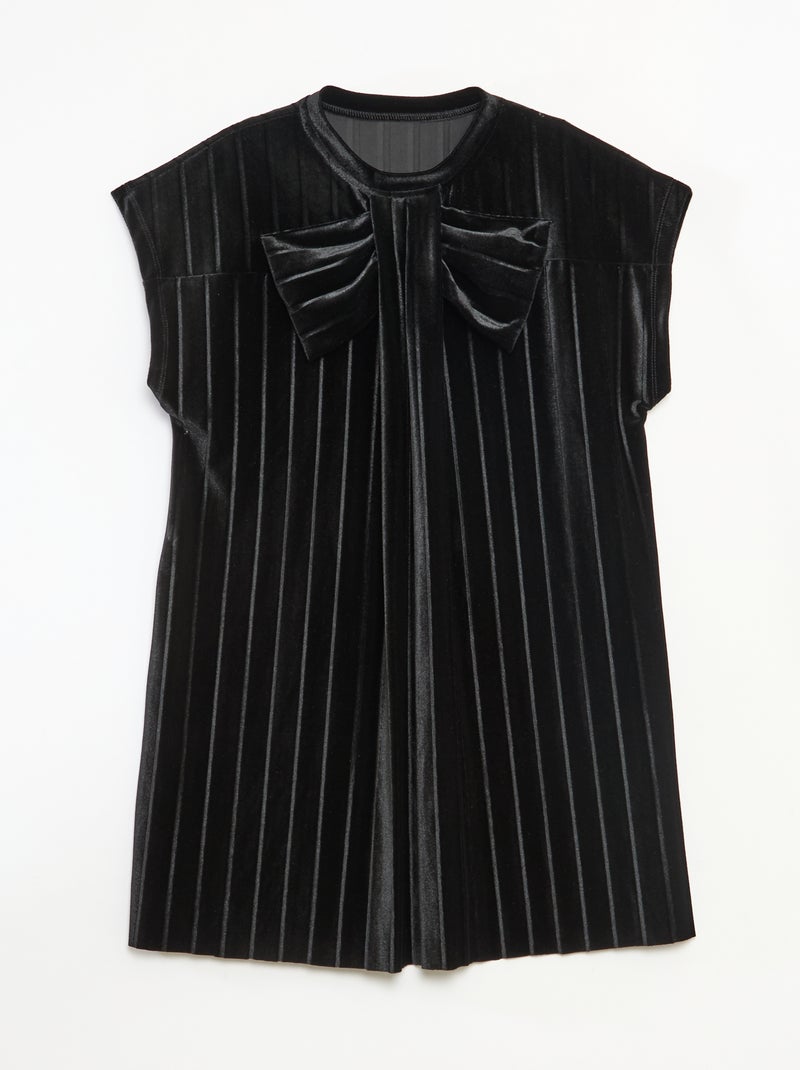 Abito in maglia velvet con fiocco grande Nero - Kiabi