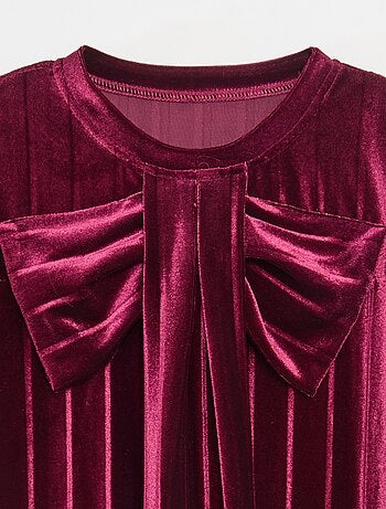 Abito in maglia velvet con fiocco grande