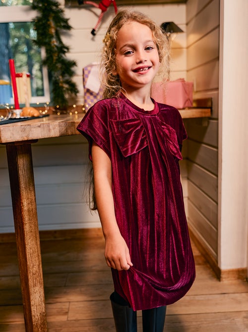 Abito in maglia velvet con fiocco grande - Kiabi