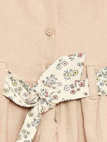 Abito in misto lino con cintura