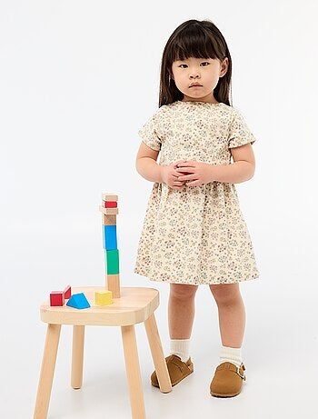 Abito in misto lino con cintura