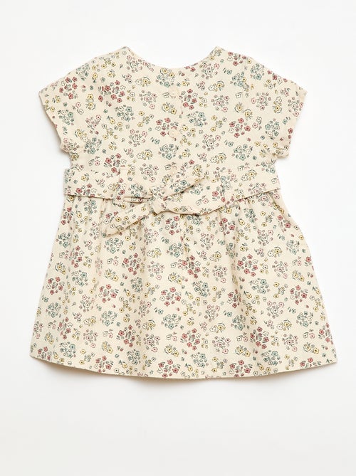 Abito in misto lino con cintura - Kiabi