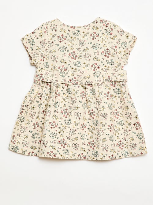 Abito in misto lino con cintura - Kiabi