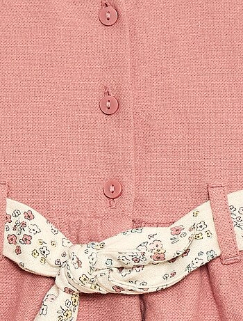 Abito in misto lino con cintura