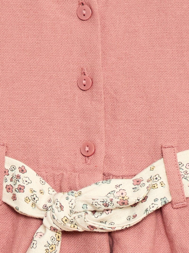 Abito in misto lino con cintura Rosa - Kiabi