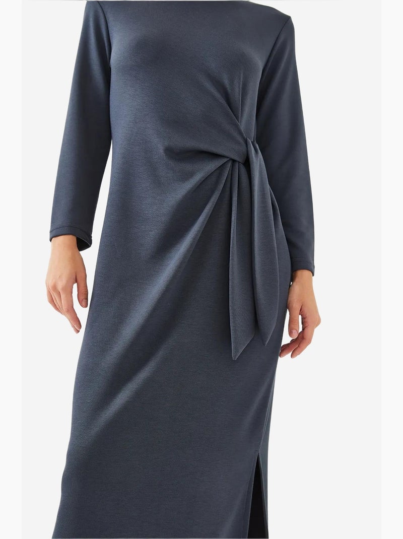 Abito in modal con dettaglio cravatta lucci Blu marino - Kiabi