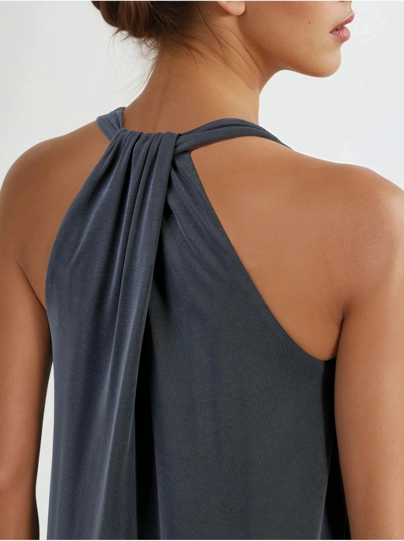 Abito in modal con scollo halter busem Grigio scuro - Kiabi