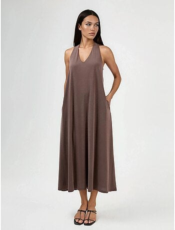 Abito in modal con scollo halter busem