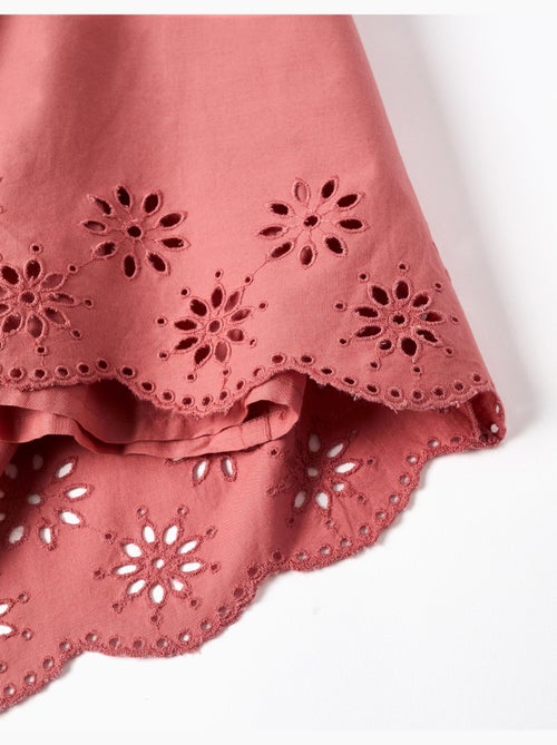 Abito in popeline a maniche lunghe con broderie anglaise - Kiabi