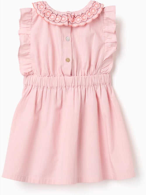 Abito in popeline con colletto e maniche arricciate - Kiabi