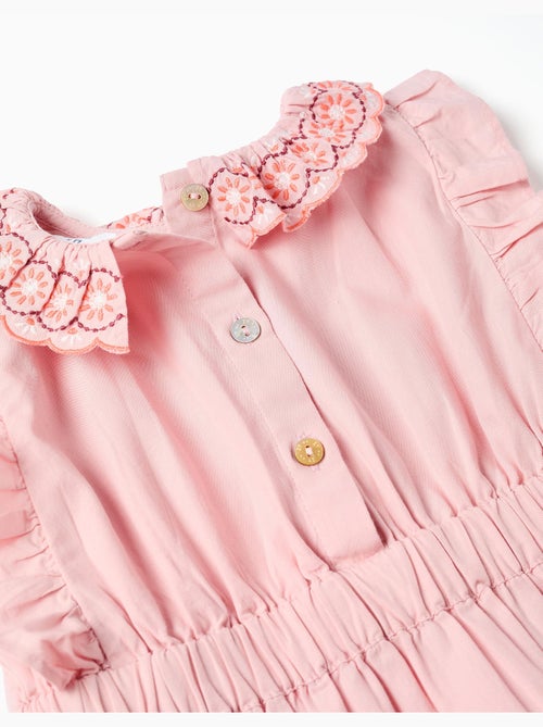 Abito in popeline con colletto e maniche arricciate - Kiabi