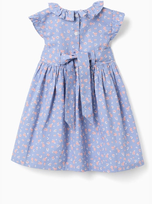 Abito in popeline con motivo floreale e volant - Kiabi