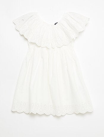 Abito in propolina con dettagli sangallo