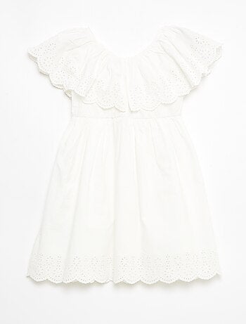 Abito in propolina con dettagli sangallo