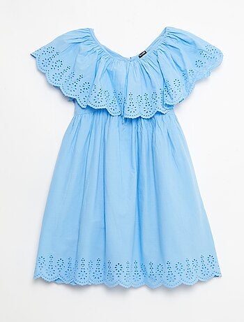 Abito in propolina con dettagli sangallo