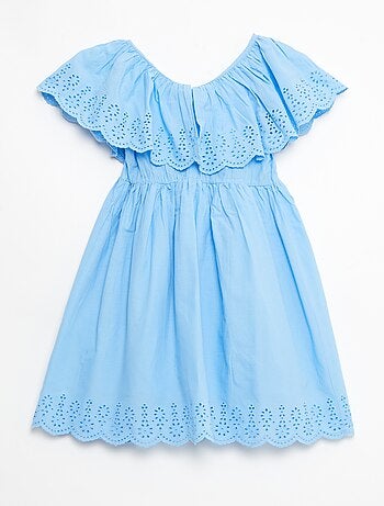 Abito in propolina con dettagli sangallo