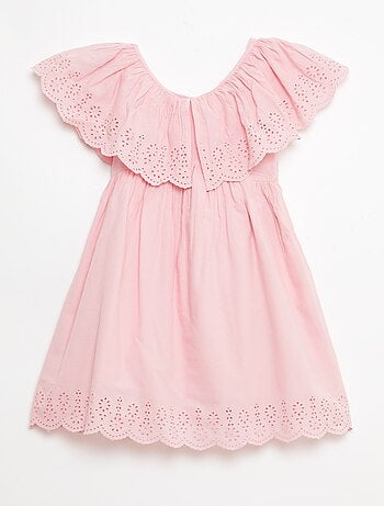 Abito in propolina con dettagli sangallo