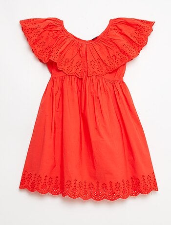 Abito in propolina con dettagli sangallo