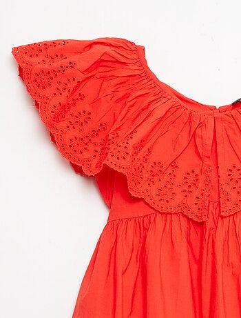 Abito in propolina con dettagli sangallo