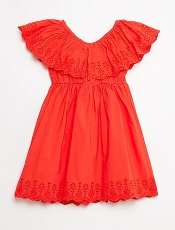 Abito in propolina con dettagli sangallo