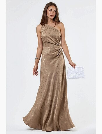 Abito in raso con fantasia monospalla e dettaglio cut-out hiccup