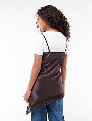 Abito in raso con pizzo