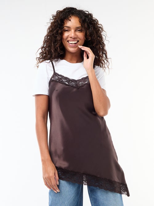 Abito in raso con pizzo - Kiabi