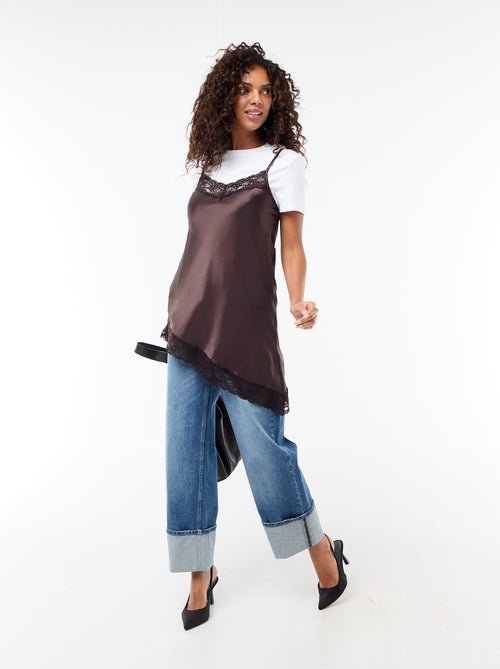 Abito in raso con pizzo - Kiabi