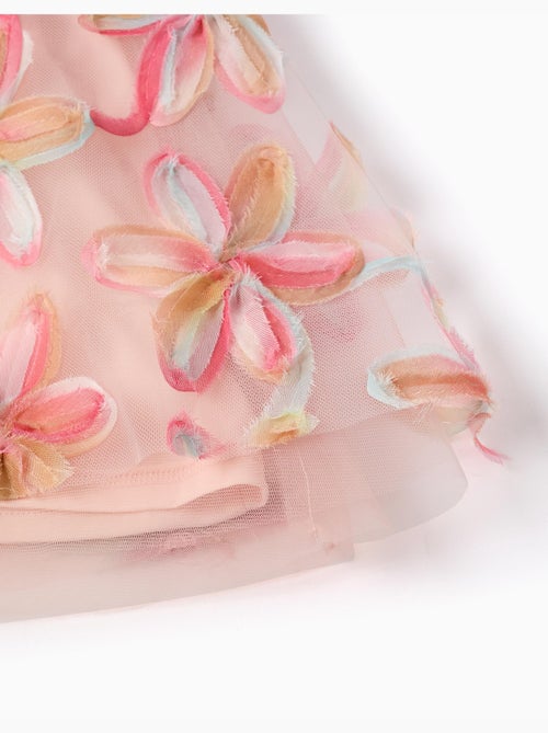 Abito in tulle a manica corta con fiori 3d - Kiabi