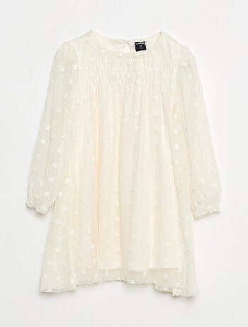 Abito in tulle con ricami di fiori