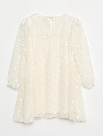 Abito in tulle con ricami di fiori