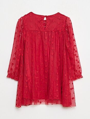 Abito in tulle con ricami di fiori