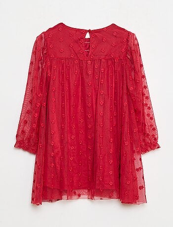 Abito in tulle con ricami di fiori