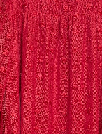 Abito in tulle con ricami di fiori