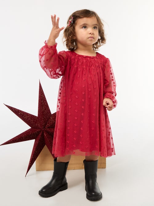 Abito in tulle con ricami floreali - Kiabi