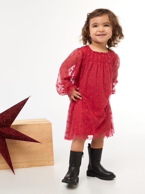 Abito in tulle con ricami floreali - Kiabi