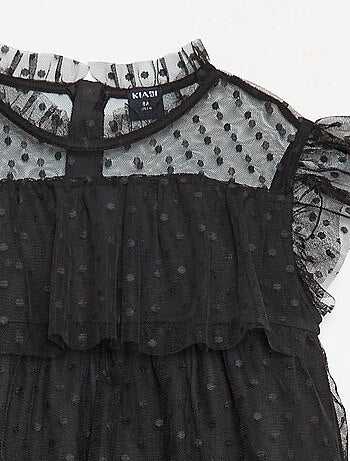 Abito in tulle con volant e motivo a pois 'Halloween'