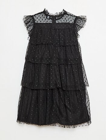 Abito in tulle con volant e motivo a pois 'Halloween'
