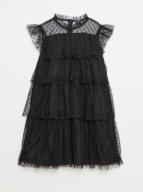 Abito in tulle con volant e motivo a pois 'Halloween' - Kiabi