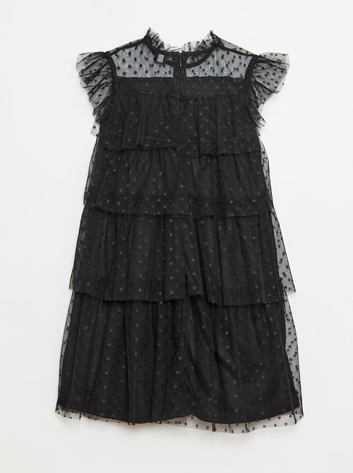 Abito in tulle con volant e motivo a pois 'Halloween' - Kiabi