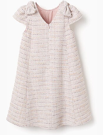 Abito in tweed a trapezio con fiocchi decorativi