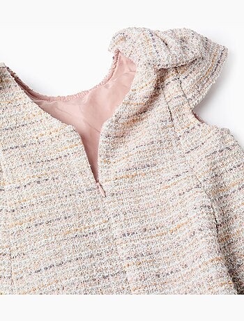 Abito in tweed a trapezio con fiocchi decorativi