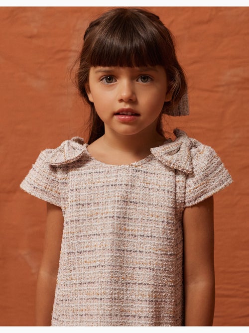 Abito in tweed a trapezio con fiocchi decorativi - Kiabi